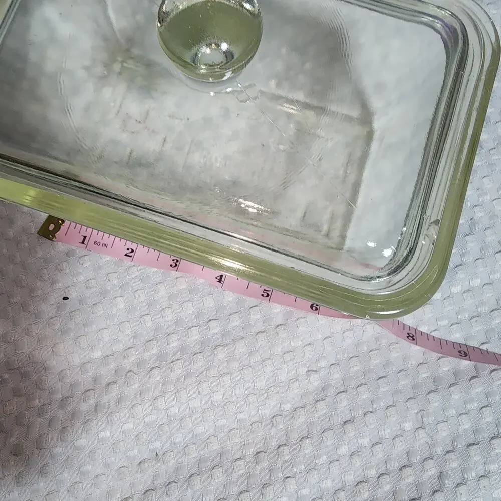 GLASBAKE EUC GLASS LIDDED 1.5 qt LOAF BAKEWEAR PAN GLASS